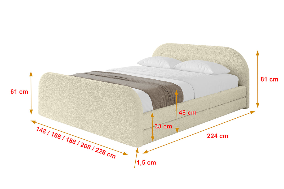 Łóżko tapicerowane LERIS-Z-v1 Bouclé