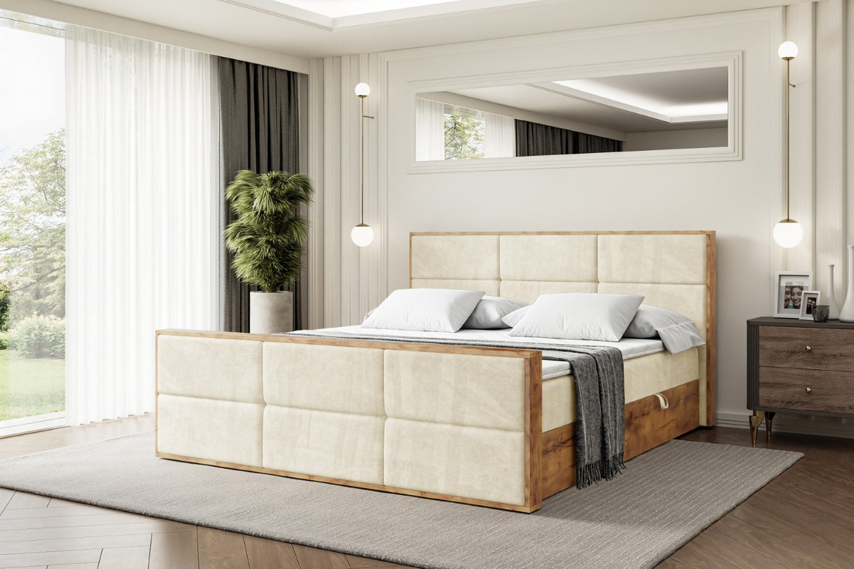 Łóżko boxspring LOLLI1-Z welur