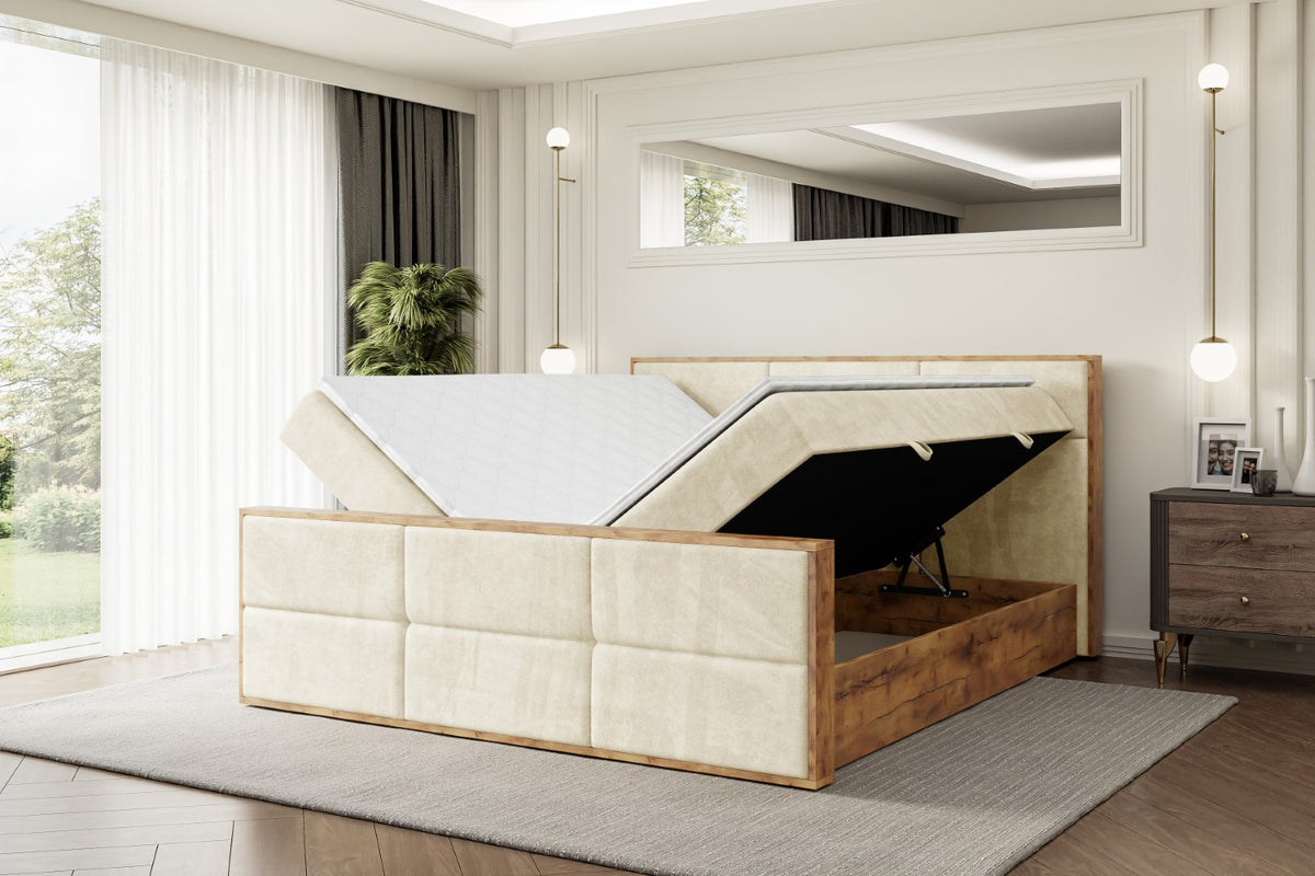 Łóżko boxspring LOLLI1-Z welur