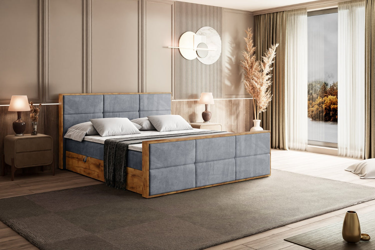 Łóżko boxspring LOLLI1-Z welur