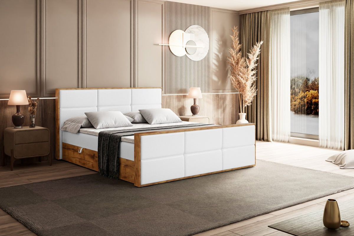 Łóżko boxspring LOLLI1-Z ekoskóra