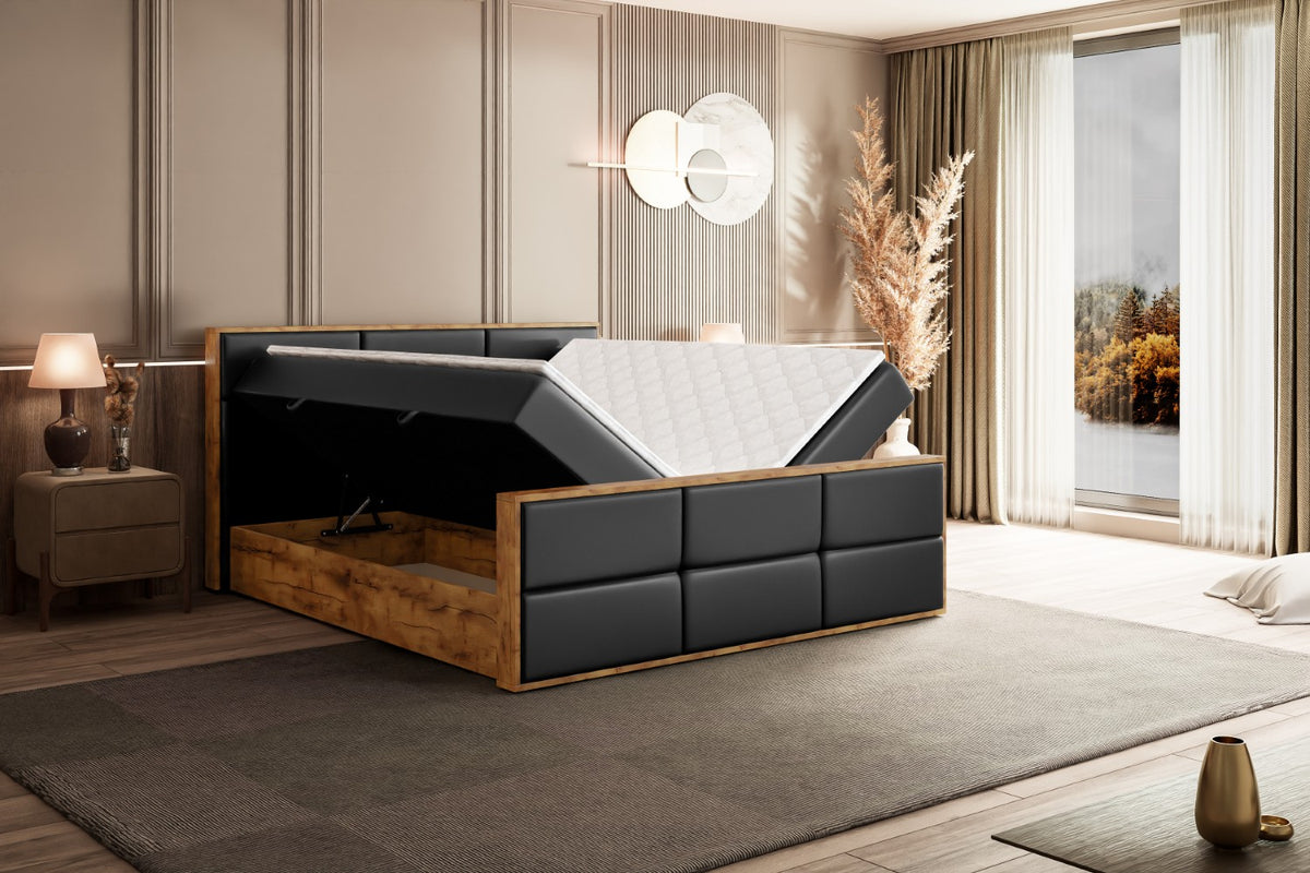 Łóżko boxspring LOLLI1-Z ekoskóra