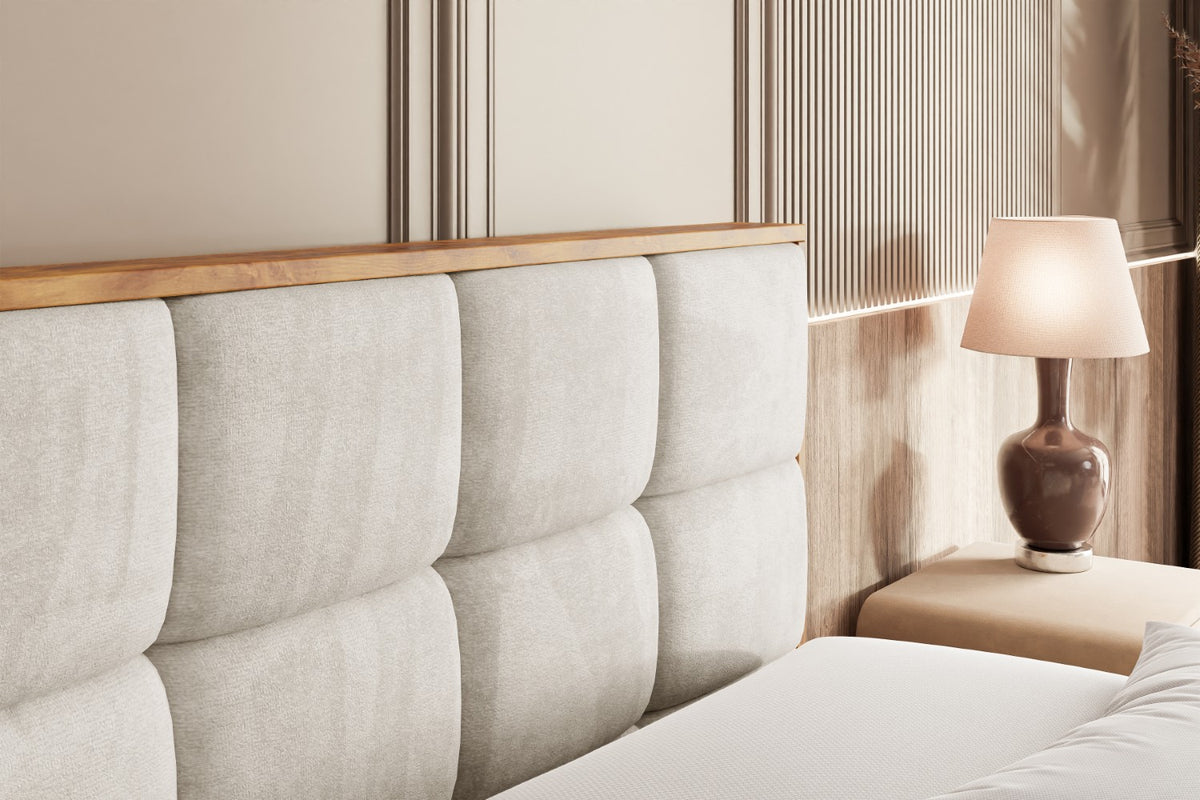 Łóżko boxspring LOLLI2-Z welur