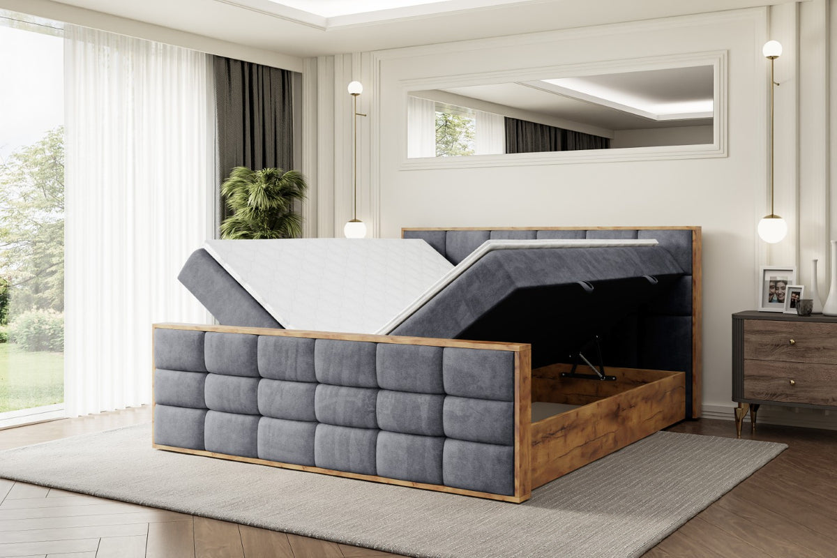 Łóżko boxspring LOLLI2-Z welur