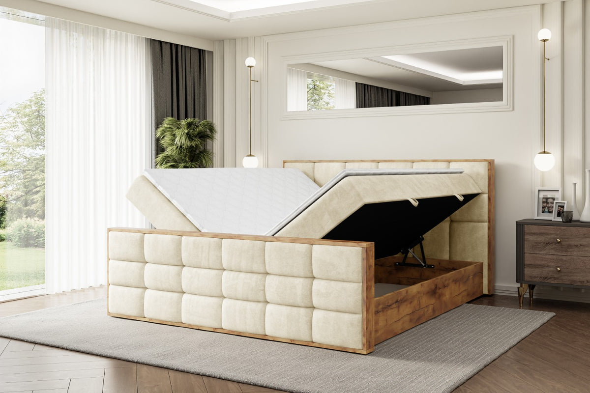 Łóżko boxspring LOLLI2-Z welur