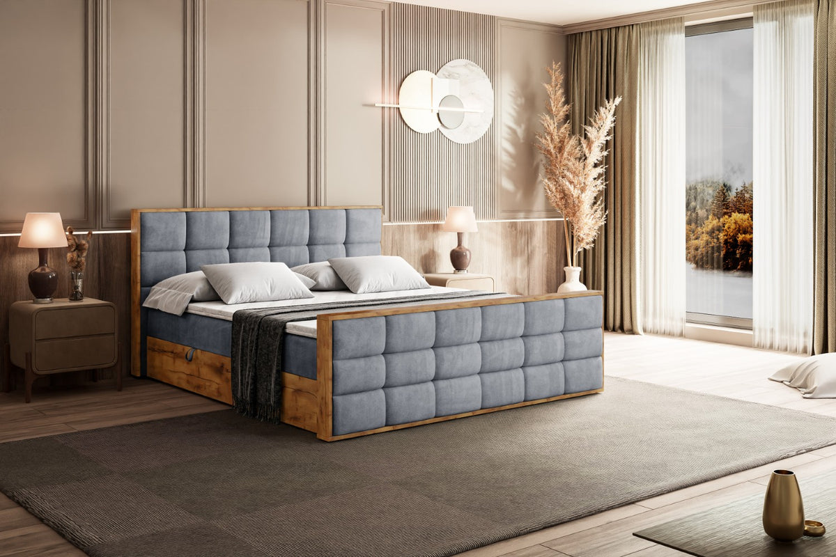 Łóżko boxspring LOLLI2-Z welur