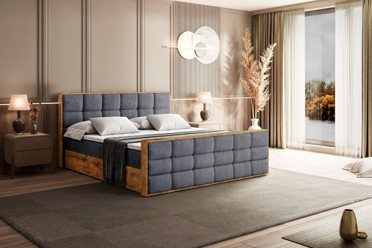 Łóżko boxspring LOLLI2-Z welur