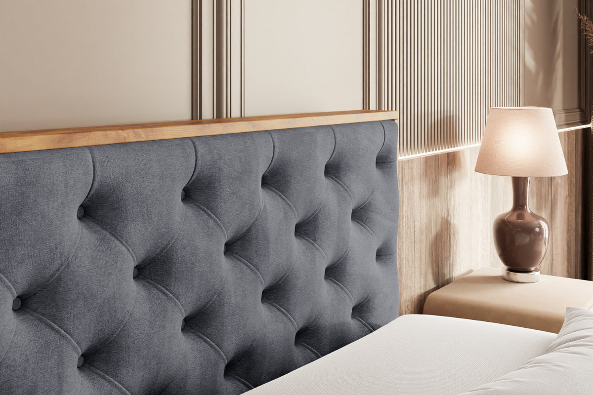 Łóżko boxspring LOLLI3-Z welur