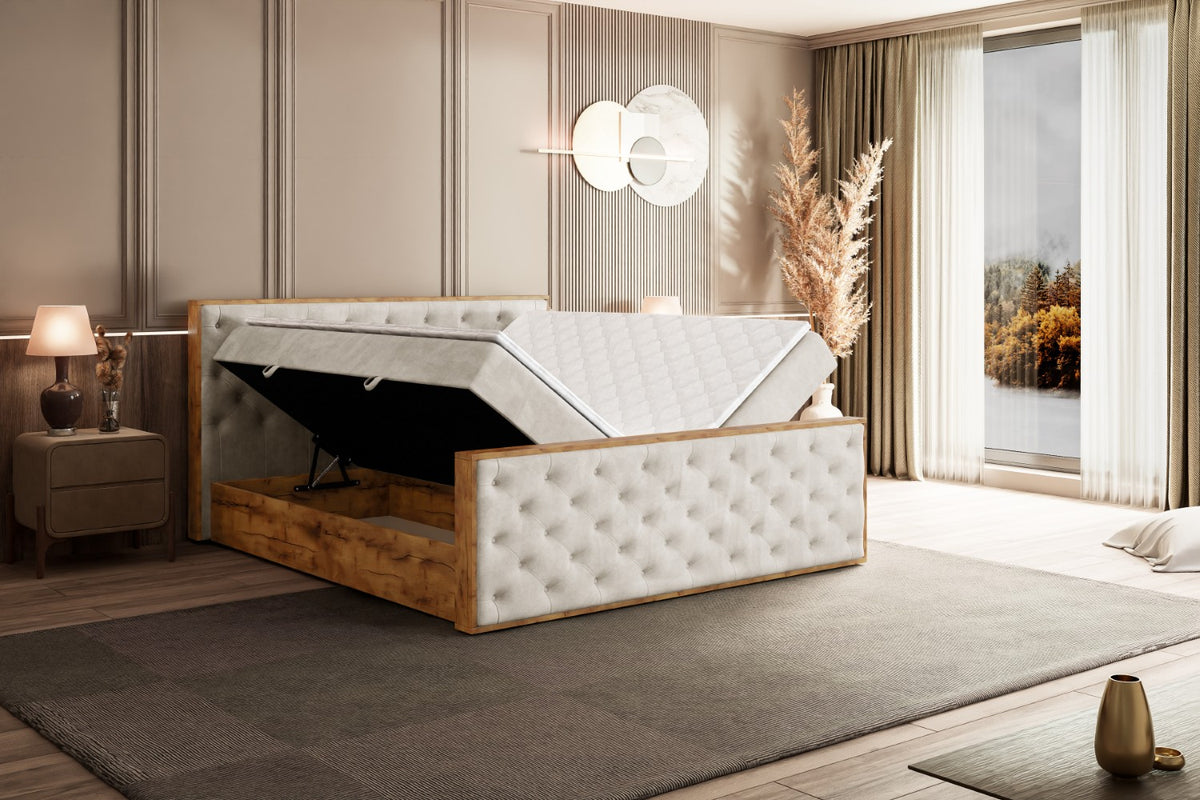 Łóżko boxspring LOLLI3-Z welur