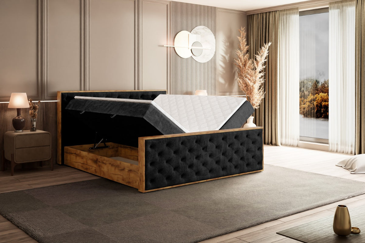 Łóżko boxspring LOLLI3-Z welur