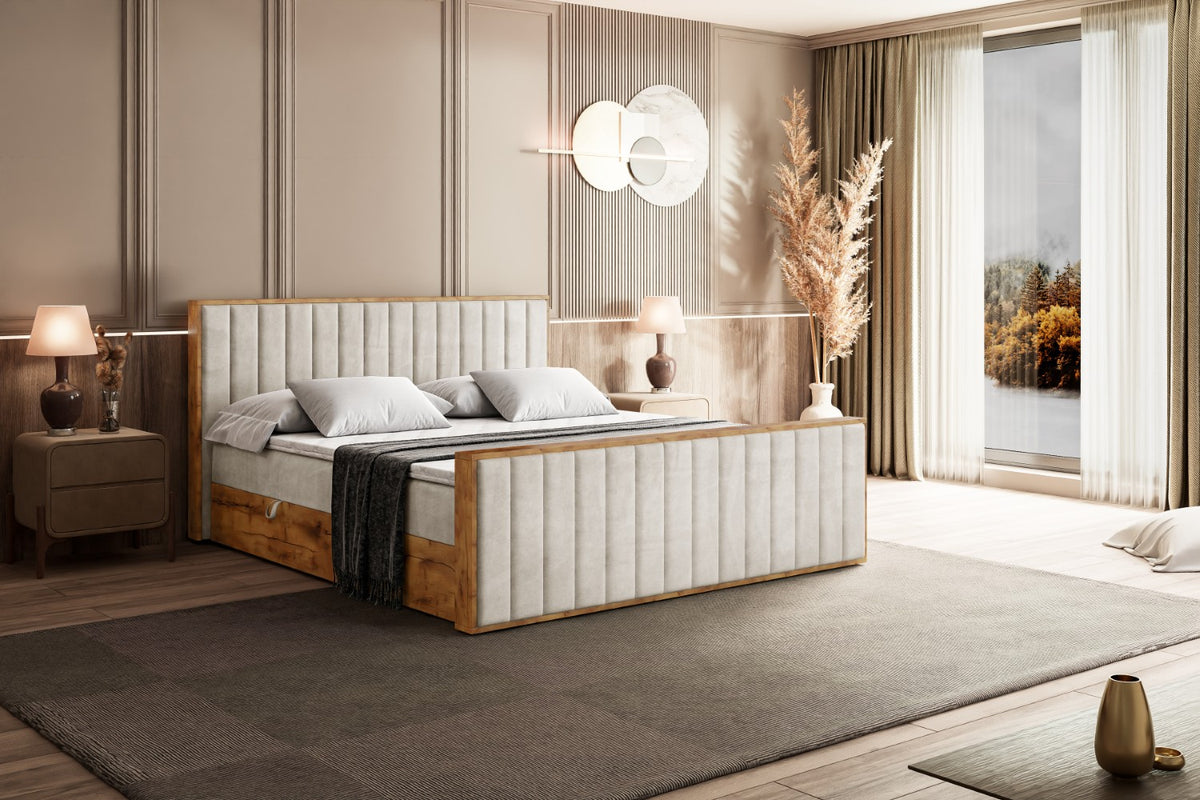 Łóżko boxspring LOLLI4-Z welur