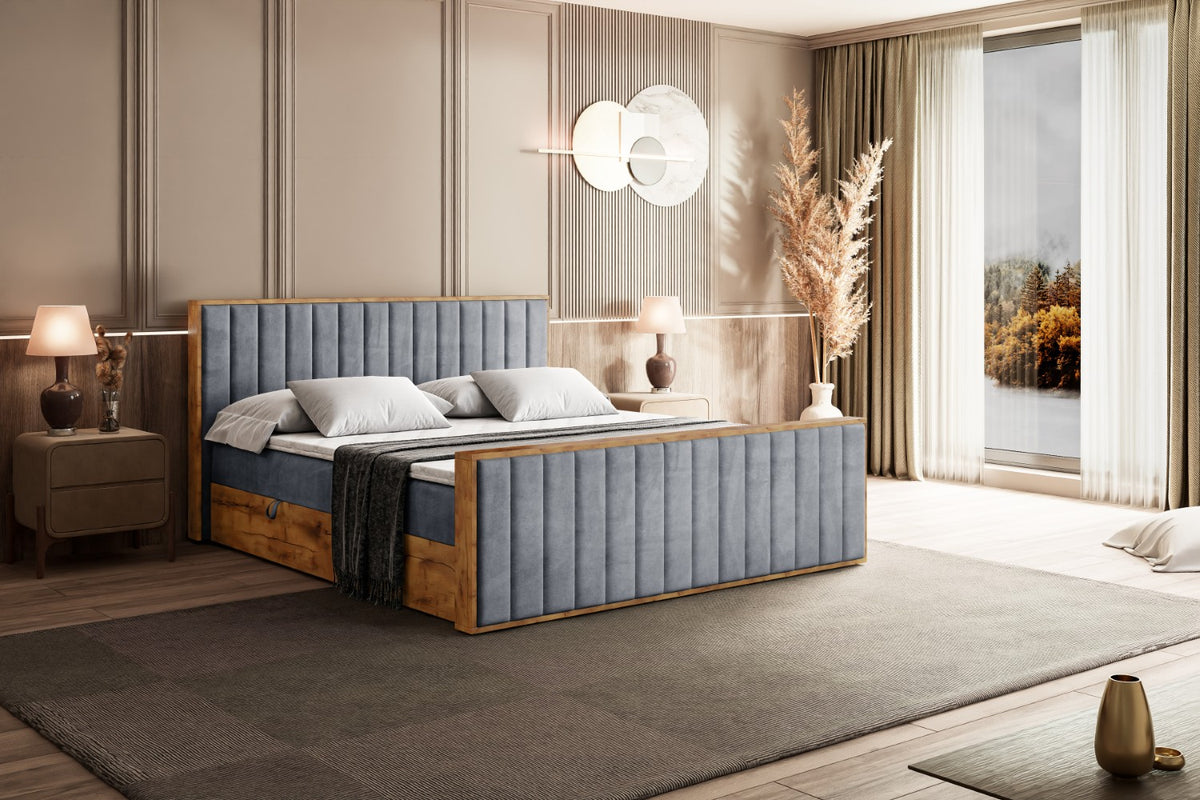 Łóżko boxspring LOLLI4-Z welur