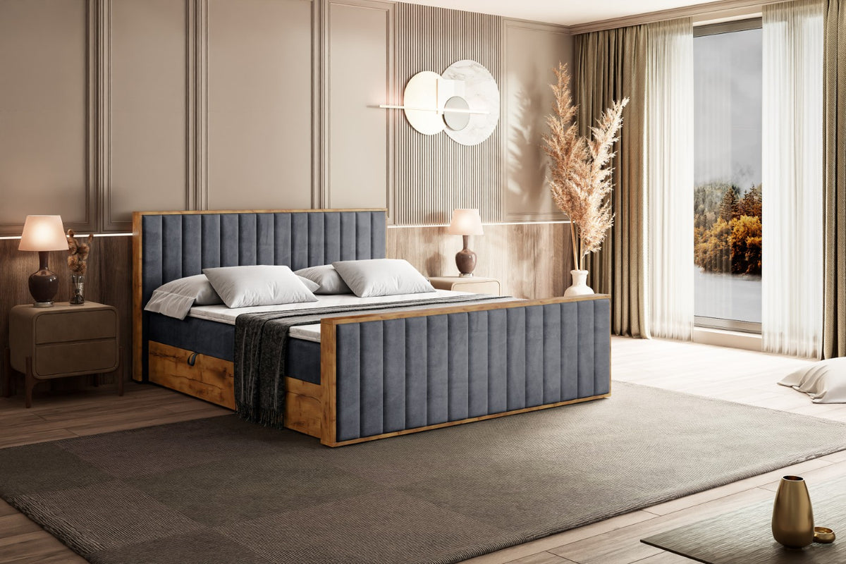 Łóżko boxspring LOLLI4-Z welur