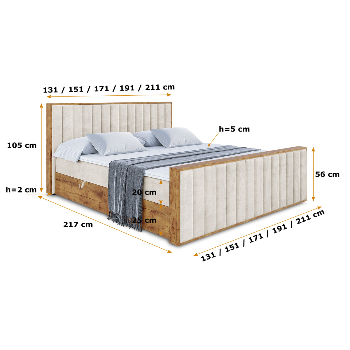 Łóżko boxspring LOLLI4-Z welur