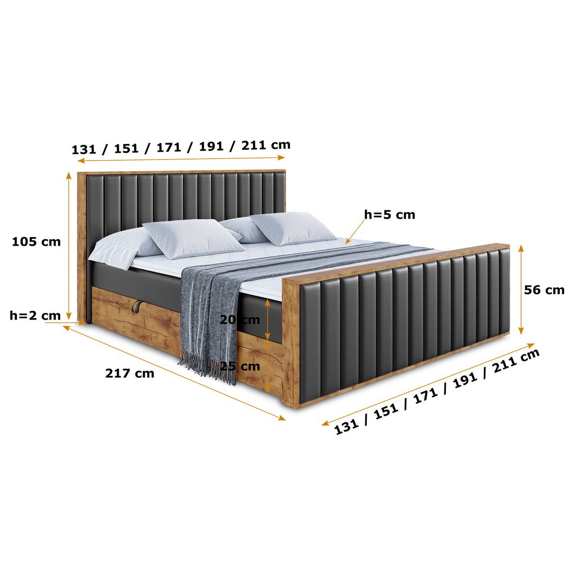 Łóżko boxspring LOLLI4-Z ekoskóra