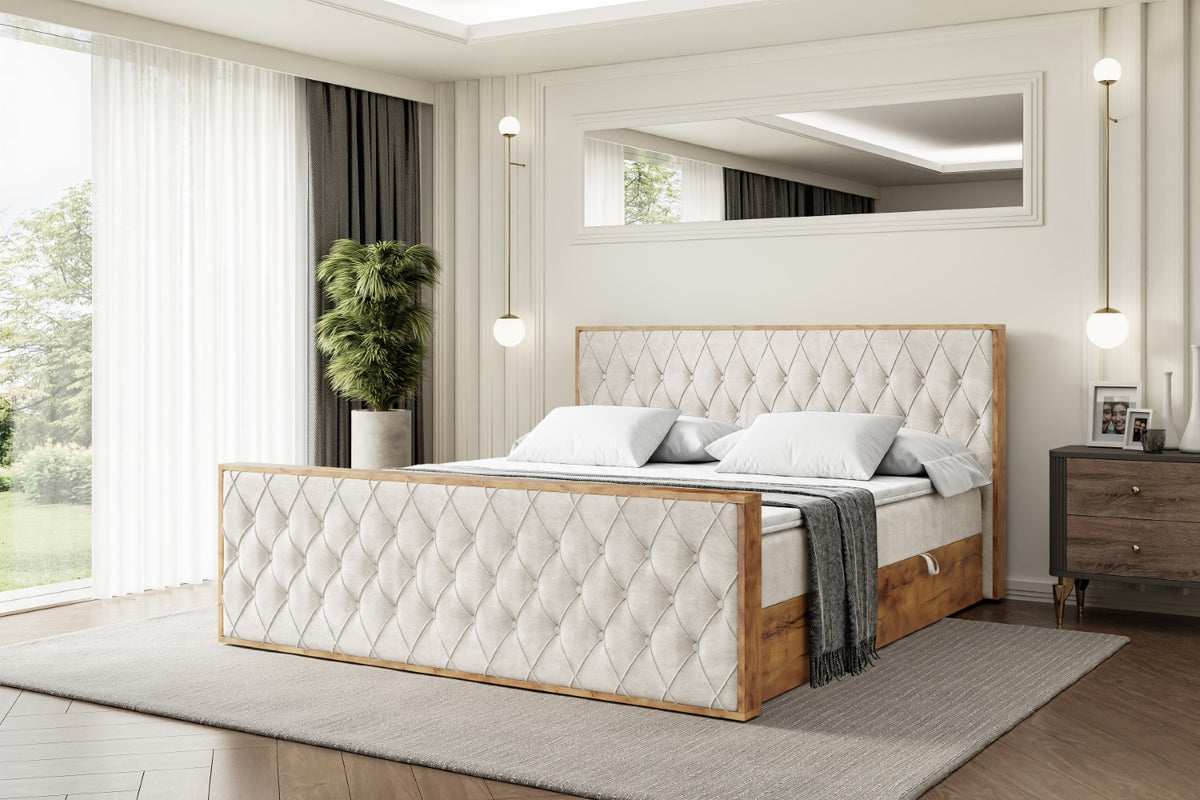 Łóżko boxspring LOLLI5-Z welur