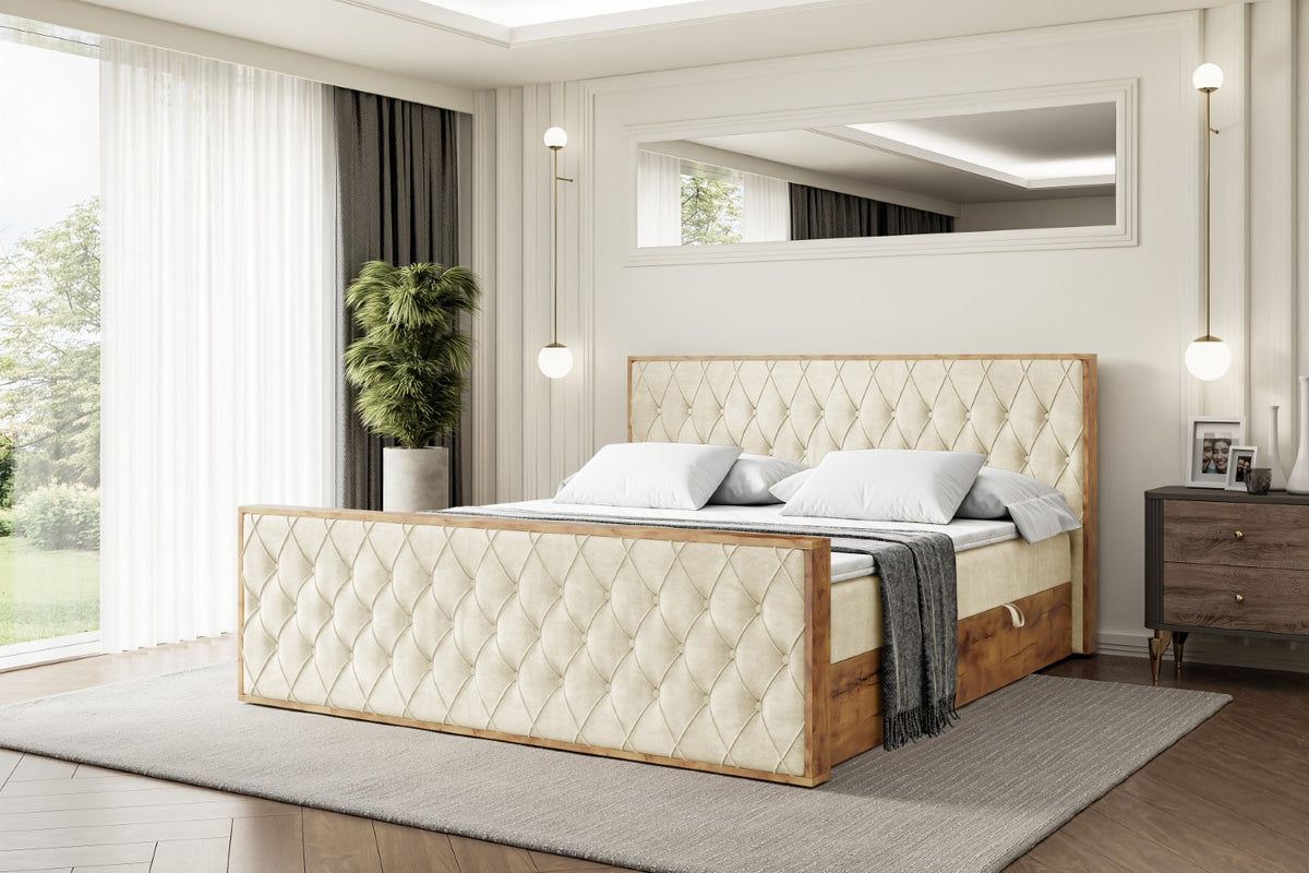 Łóżko boxspring LOLLI5-Z welur