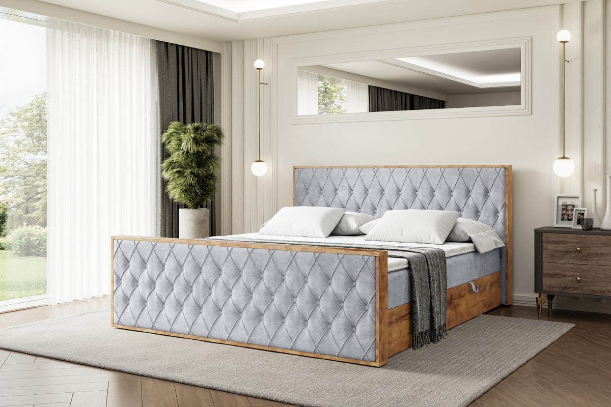 Łóżko boxspring LOLLI5-Z welur