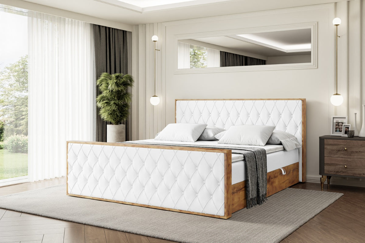 Łóżko boxspring LOLLI5-Z ekoskóra