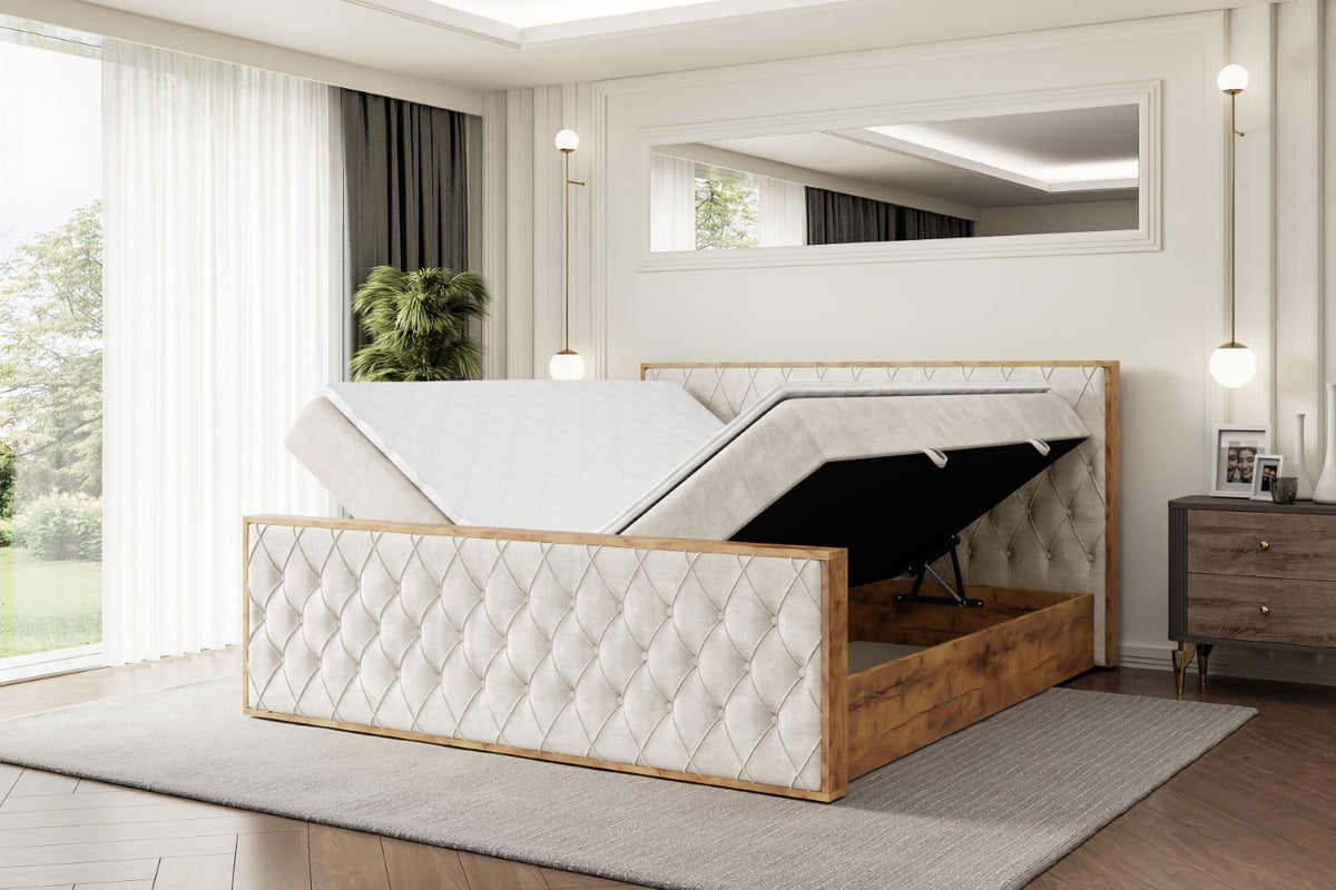 Łóżko boxspring LOLLI5-Z welur