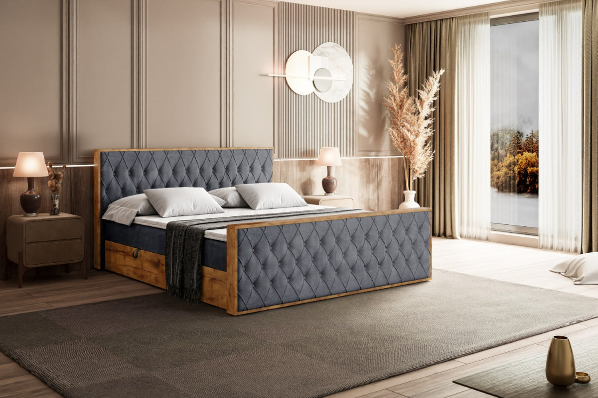 Łóżko boxspring LOLLI5-Z welur