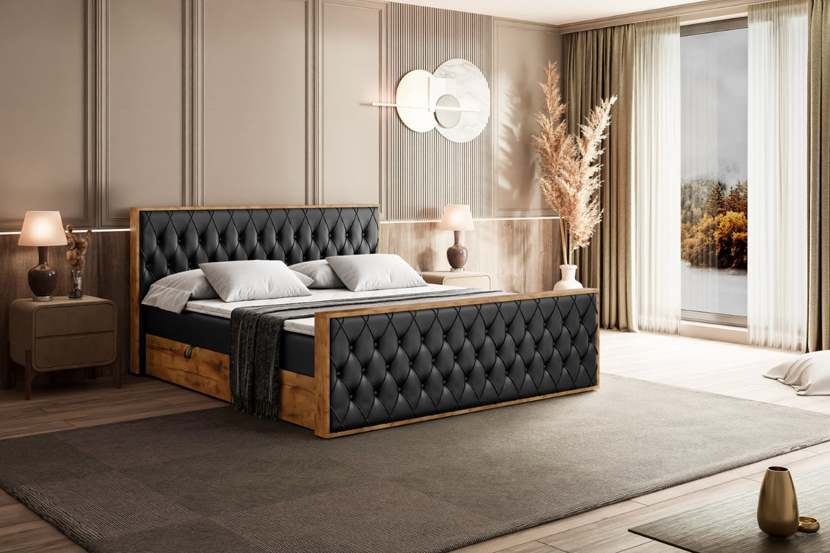 Łóżko boxspring LOLLI5-Z ekoskóra