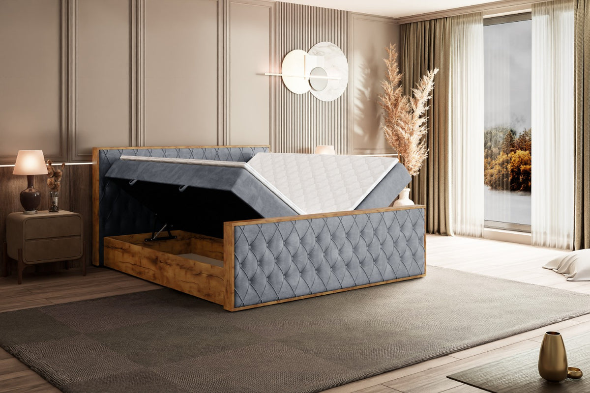 Łóżko boxspring LOLLI5-Z welur