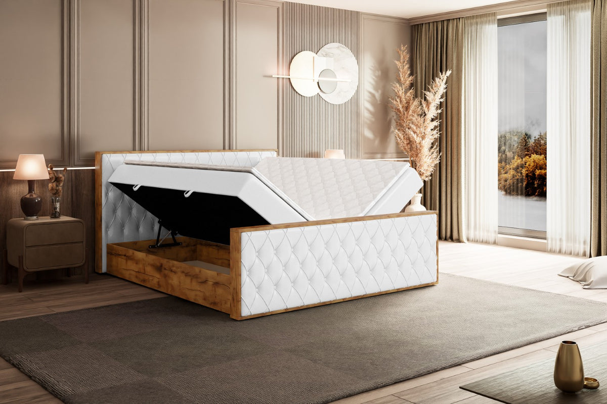 Łóżko boxspring LOLLI5-Z ekoskóra