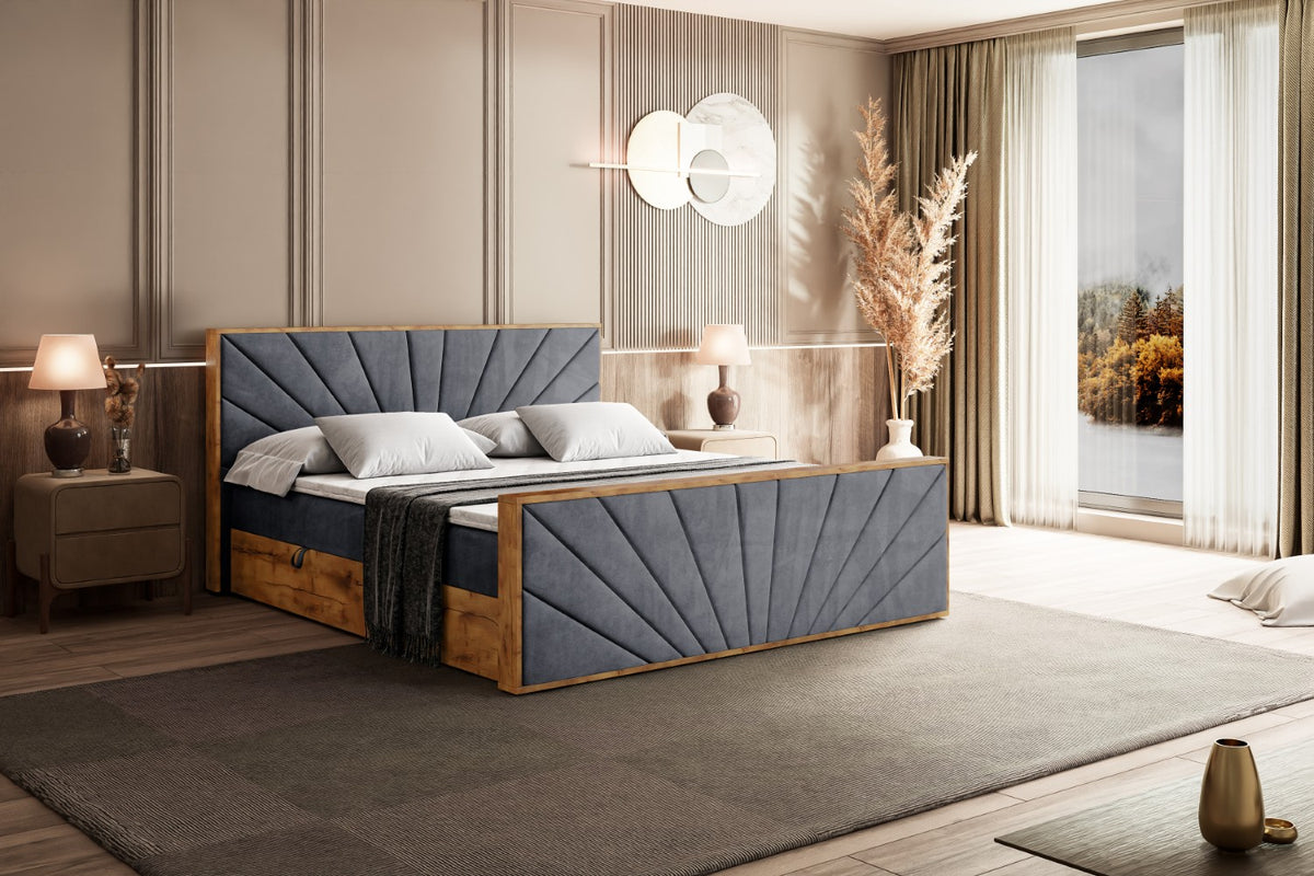 Łóżko boxspring LOLLI6-Z welur