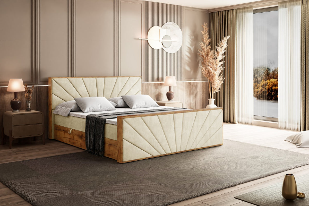 Łóżko boxspring LOLLI6-Z welur