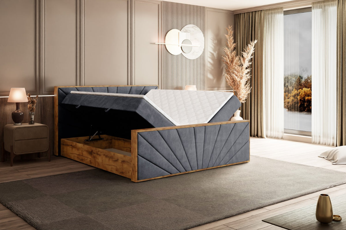 Łóżko boxspring LOLLI6-Z welur