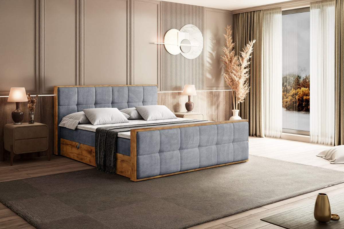 Łóżko boxspring LOLLI7-Z welur