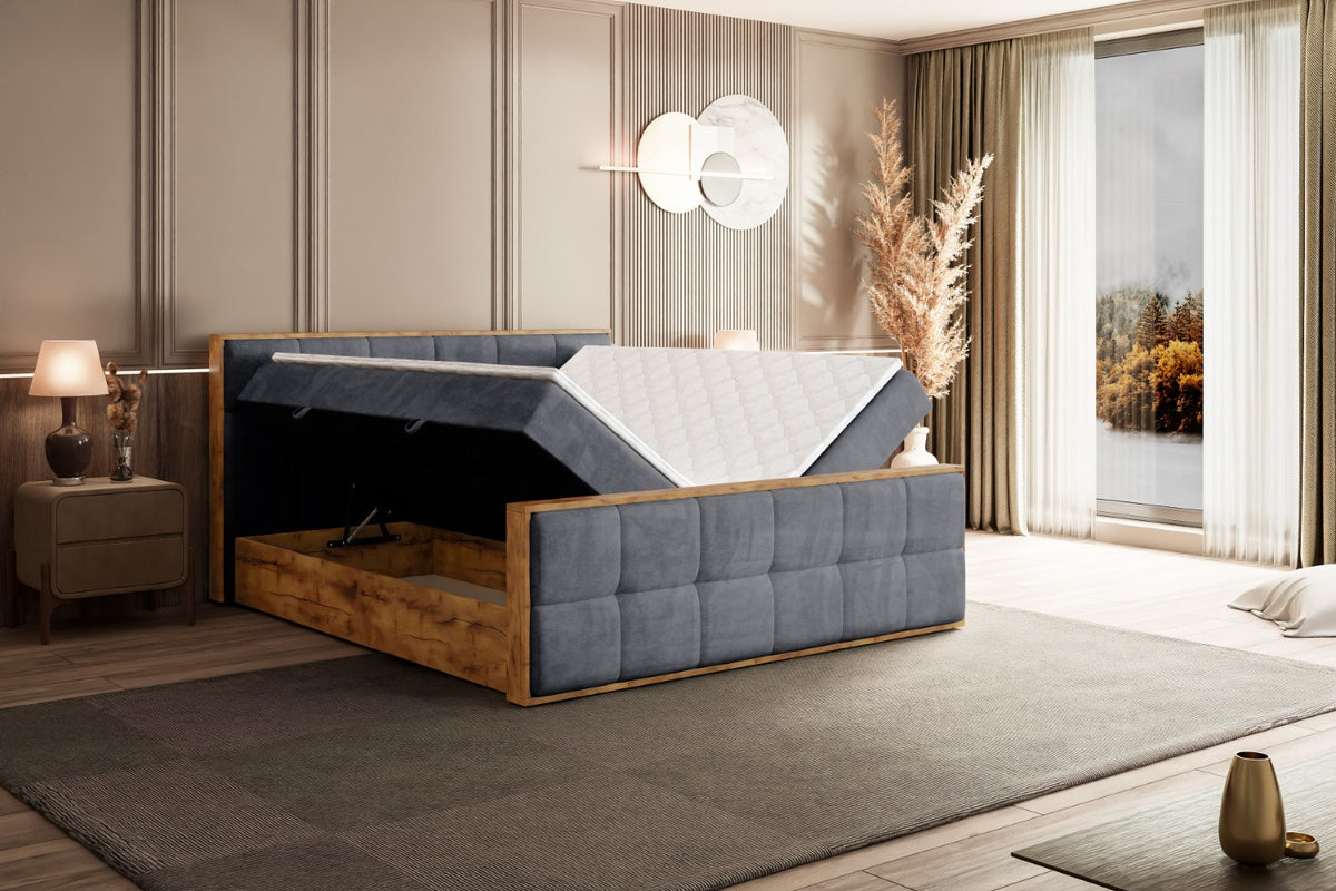 Łóżko boxspring LOLLI7-Z welur