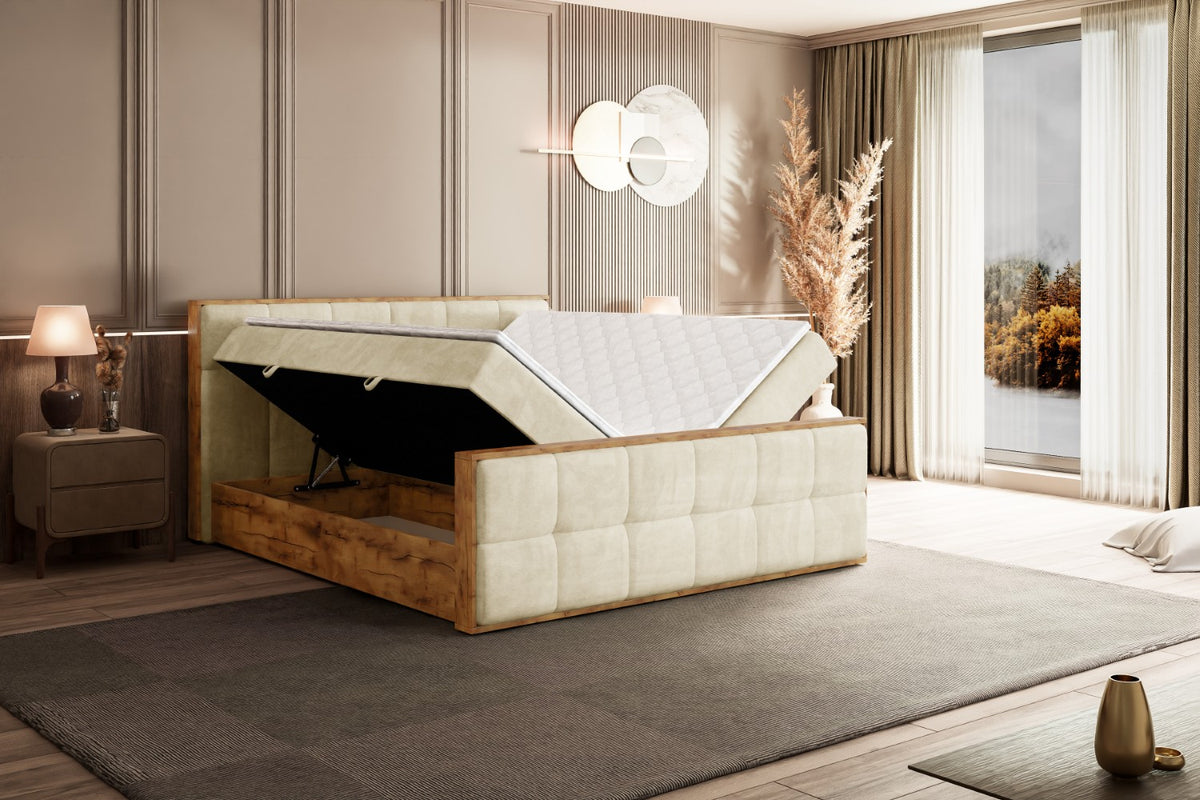 Łóżko boxspring LOLLI7-Z welur
