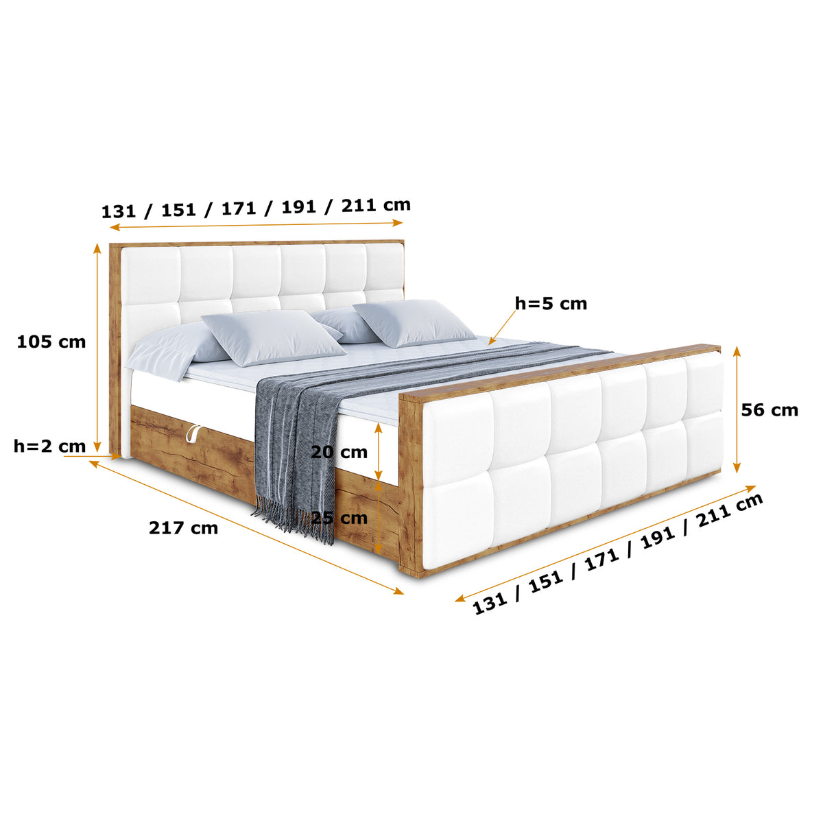 Łóżko boxspring LOLLI7-Z ekoskóra