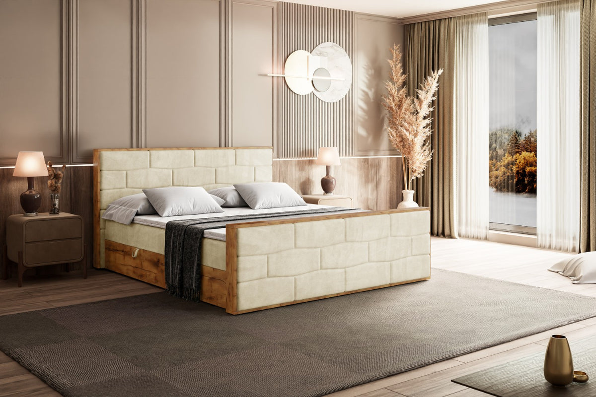 Łóżko boxspring LOLLI8-Z welur