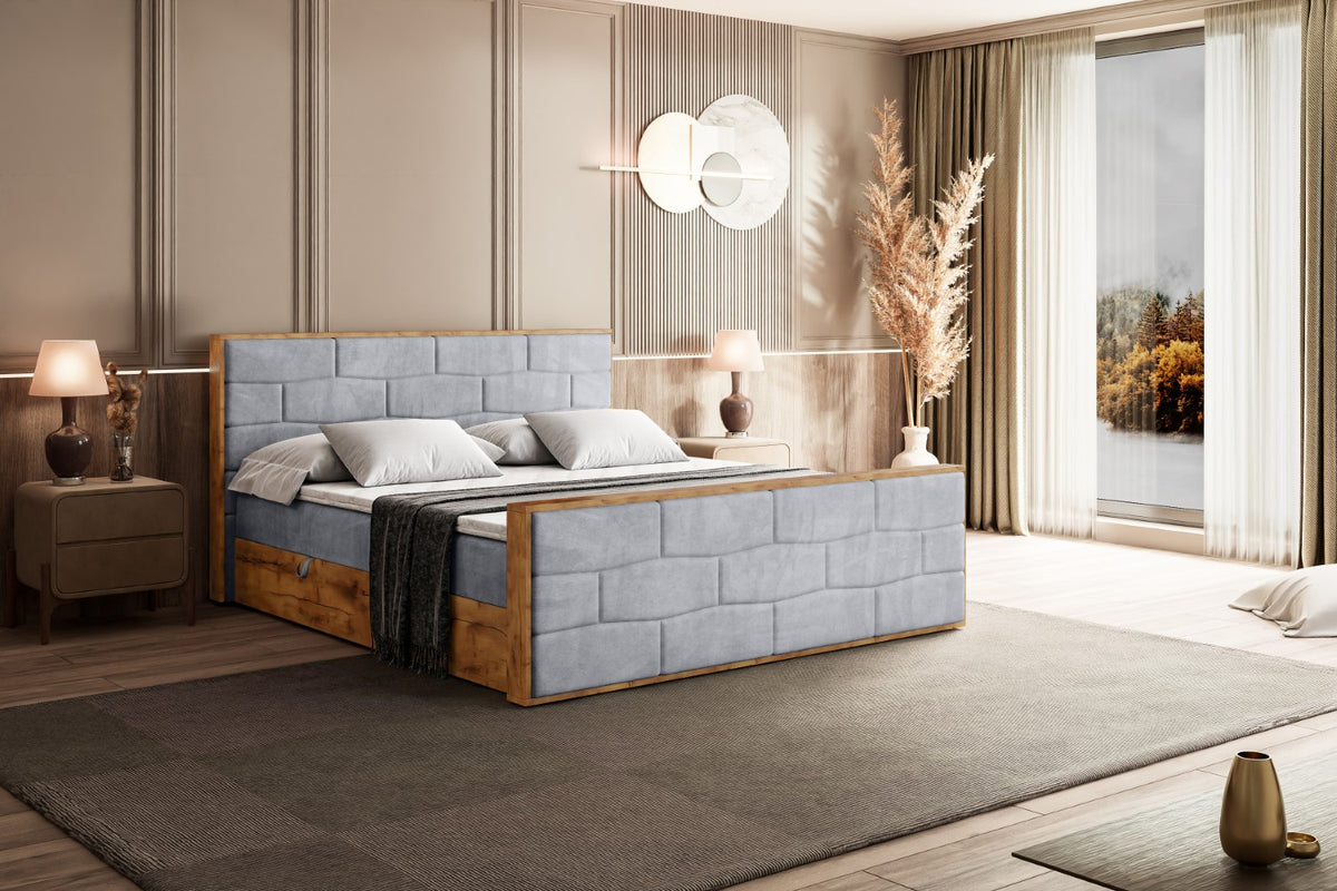 Łóżko boxspring LOLLI8-Z welur