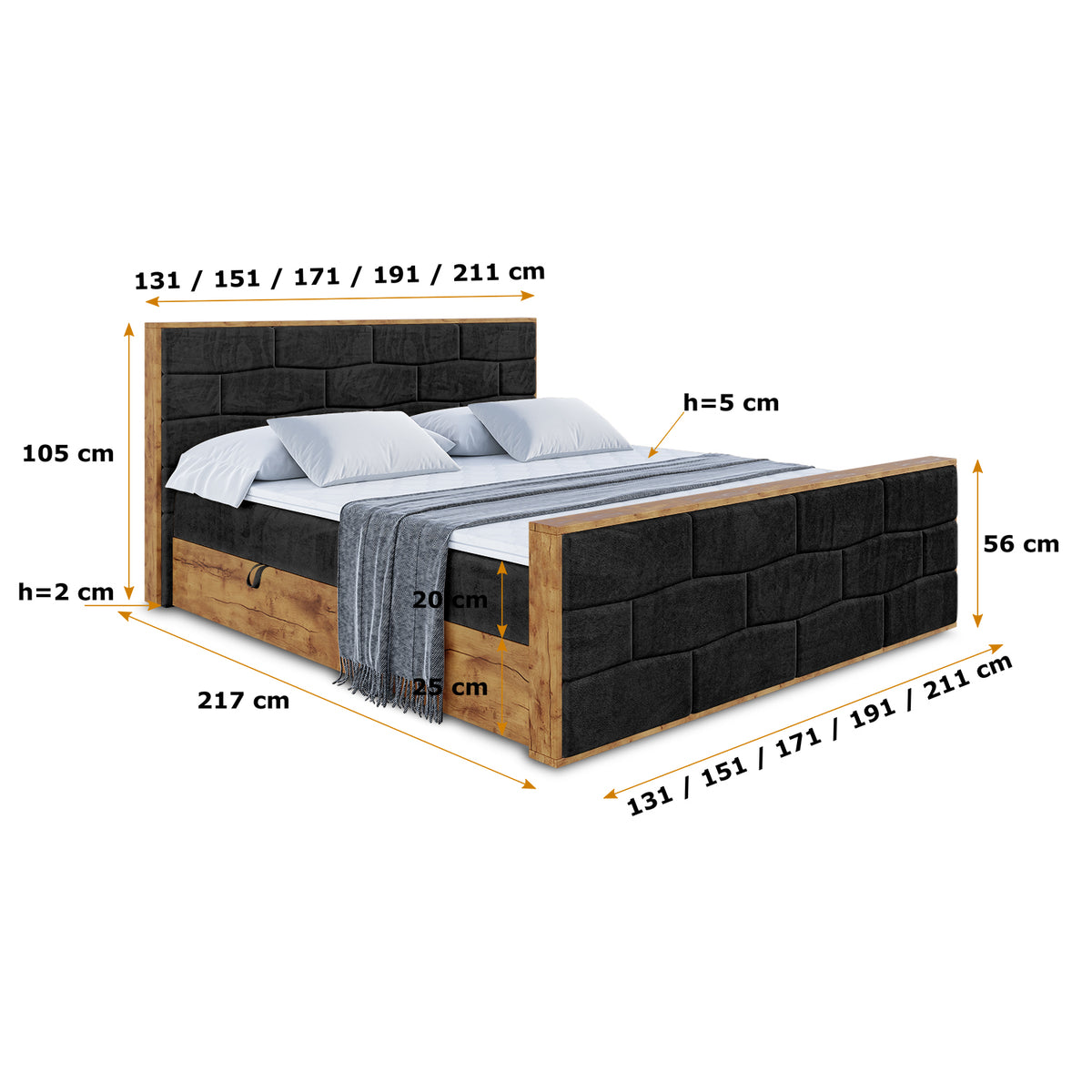 Łóżko boxspring LOLLI8-Z welur