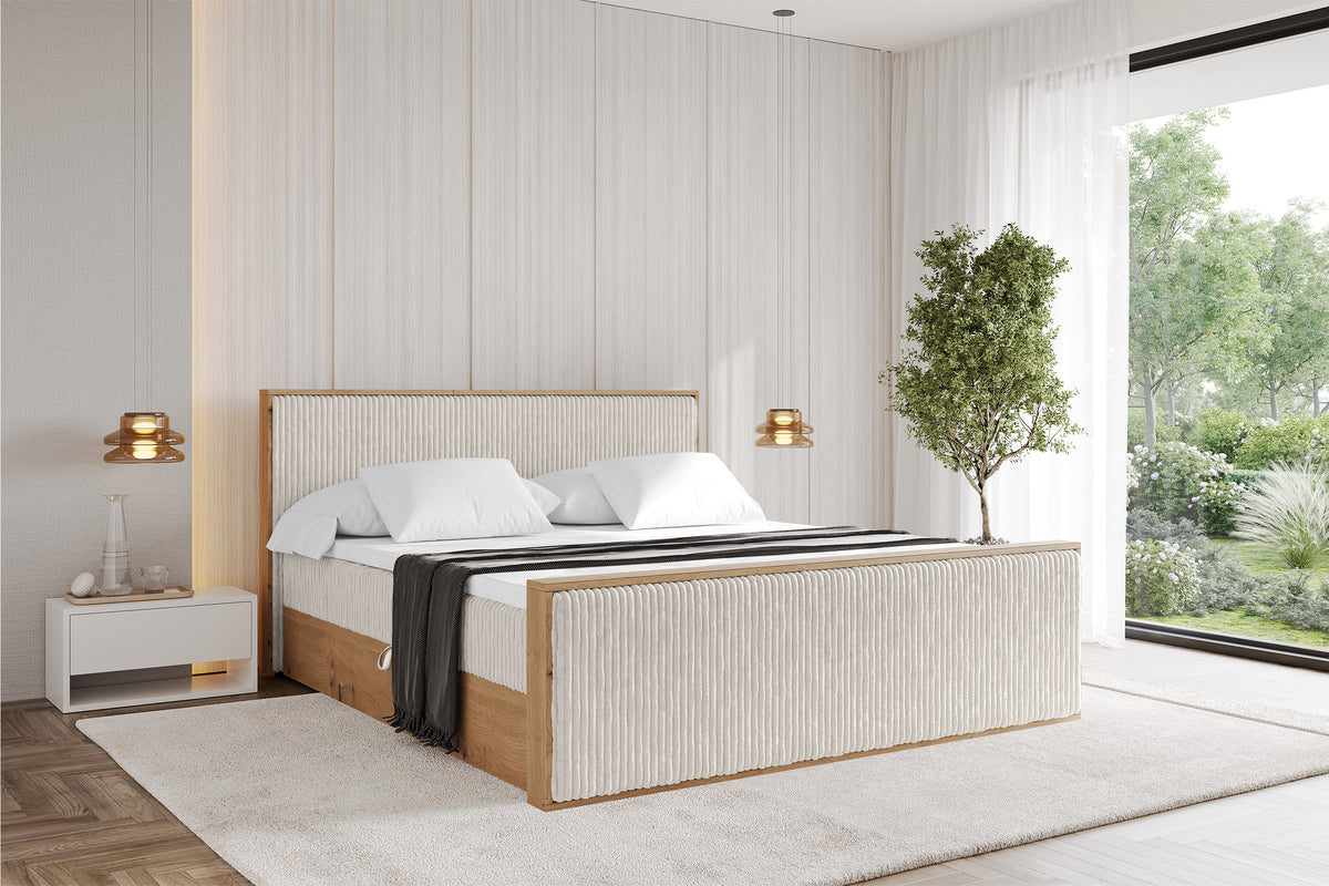 Łóżko boxspring LOLLI9-Z sztruks