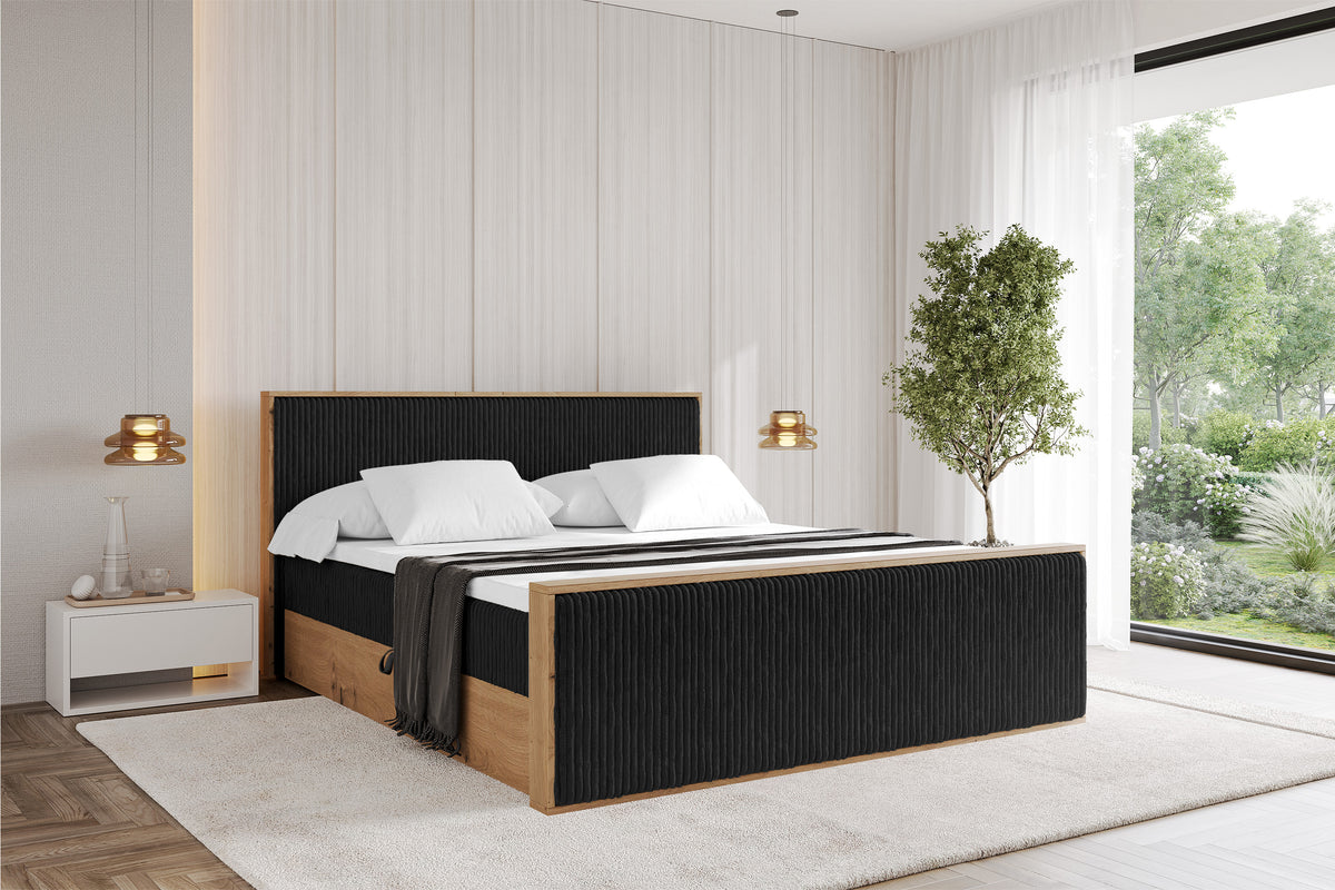 Łóżko boxspring LOLLI9-Z sztruks