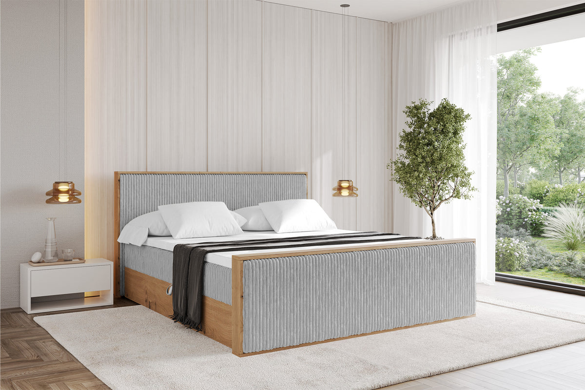 Łóżko boxspring LOLLI9-Z sztruks