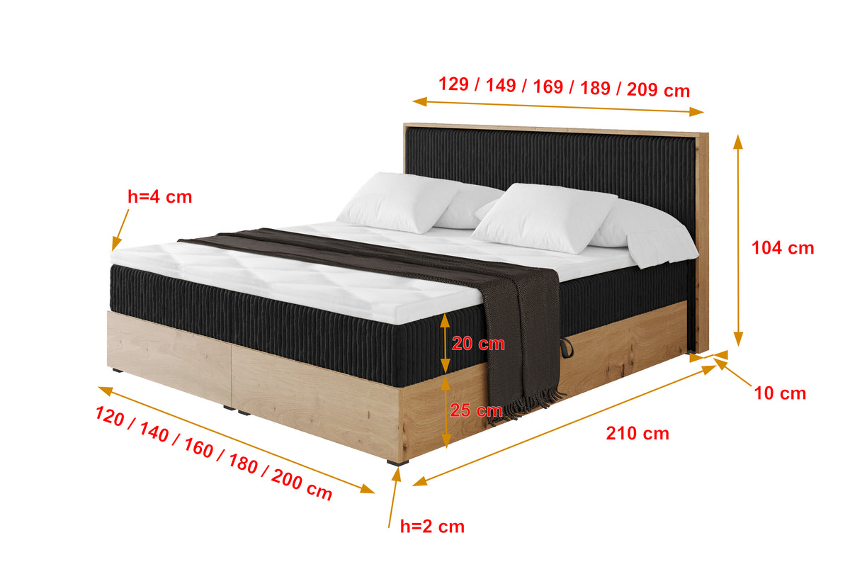 Łóżko boxspring LOLLI 9 sztruks