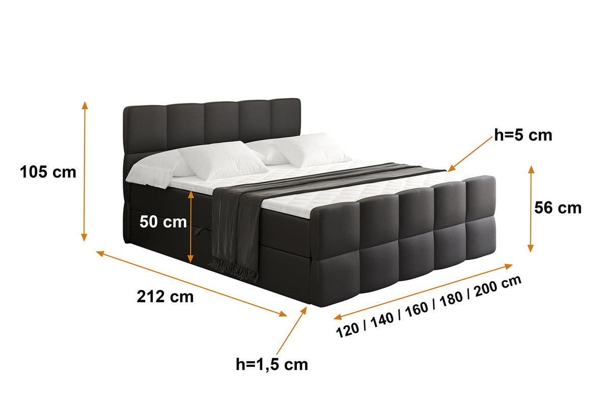 Łóżko boxspring LIRO-Z ekoskóra