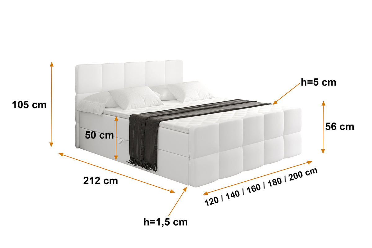 Łóżko boxspring LIRO-Z ekoskóra