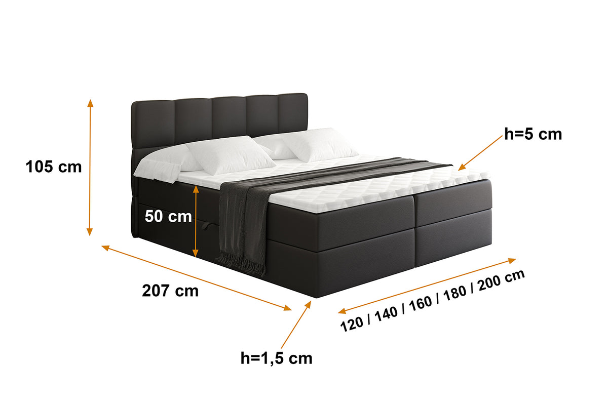 Łóżko boxspring LIRO ekoskóra