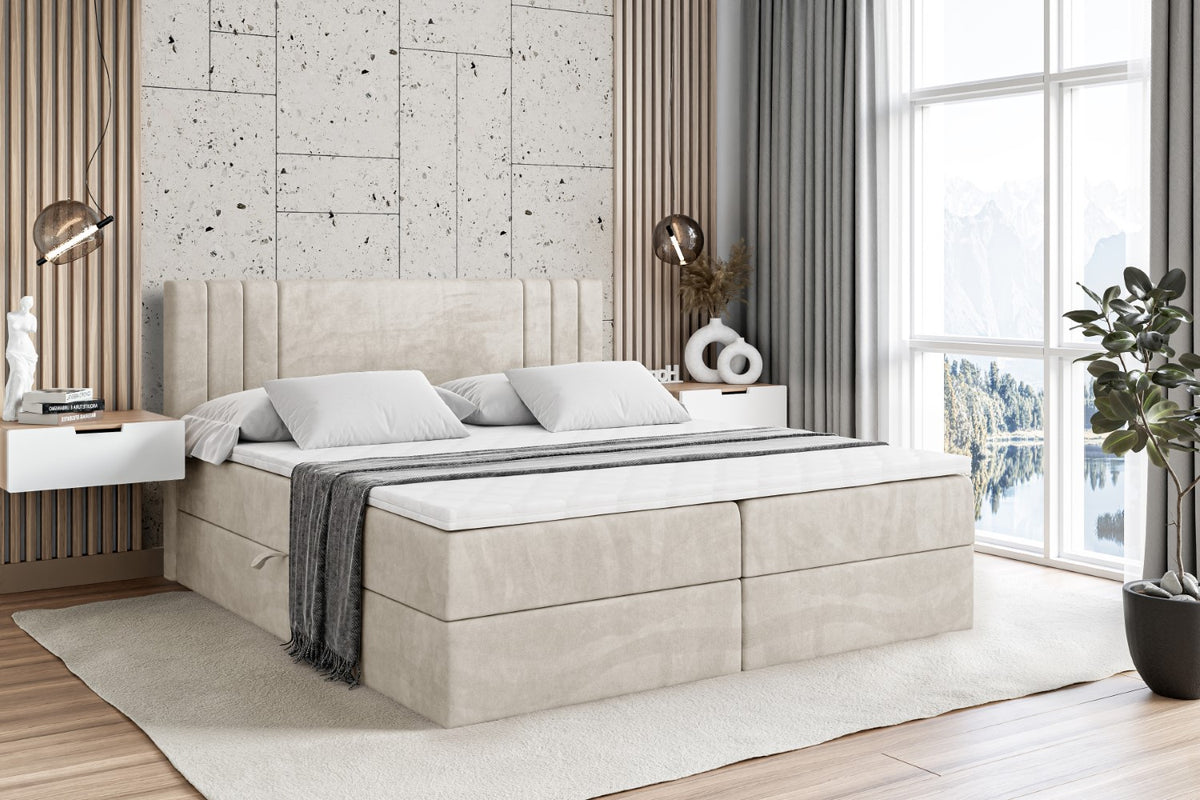 Łóżko boxspring IDRIKO welur