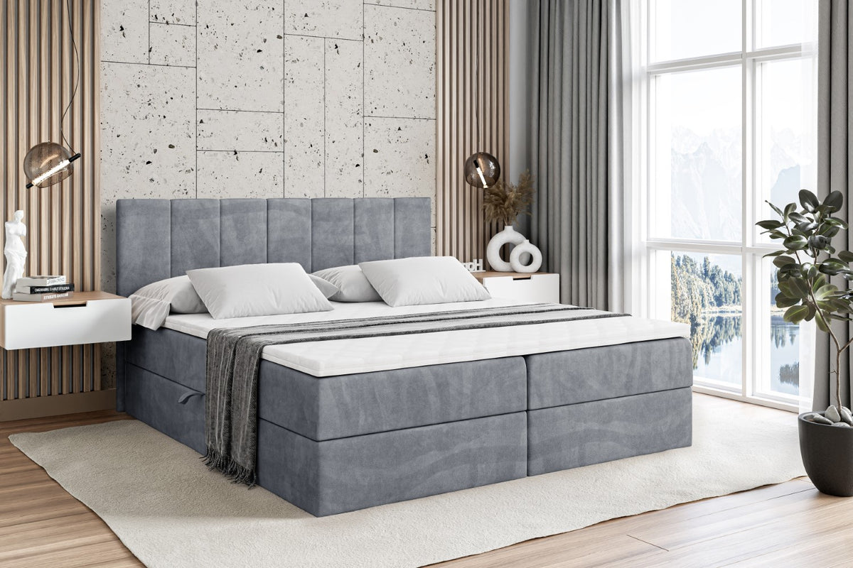 Łóżko boxspring MOETI welur