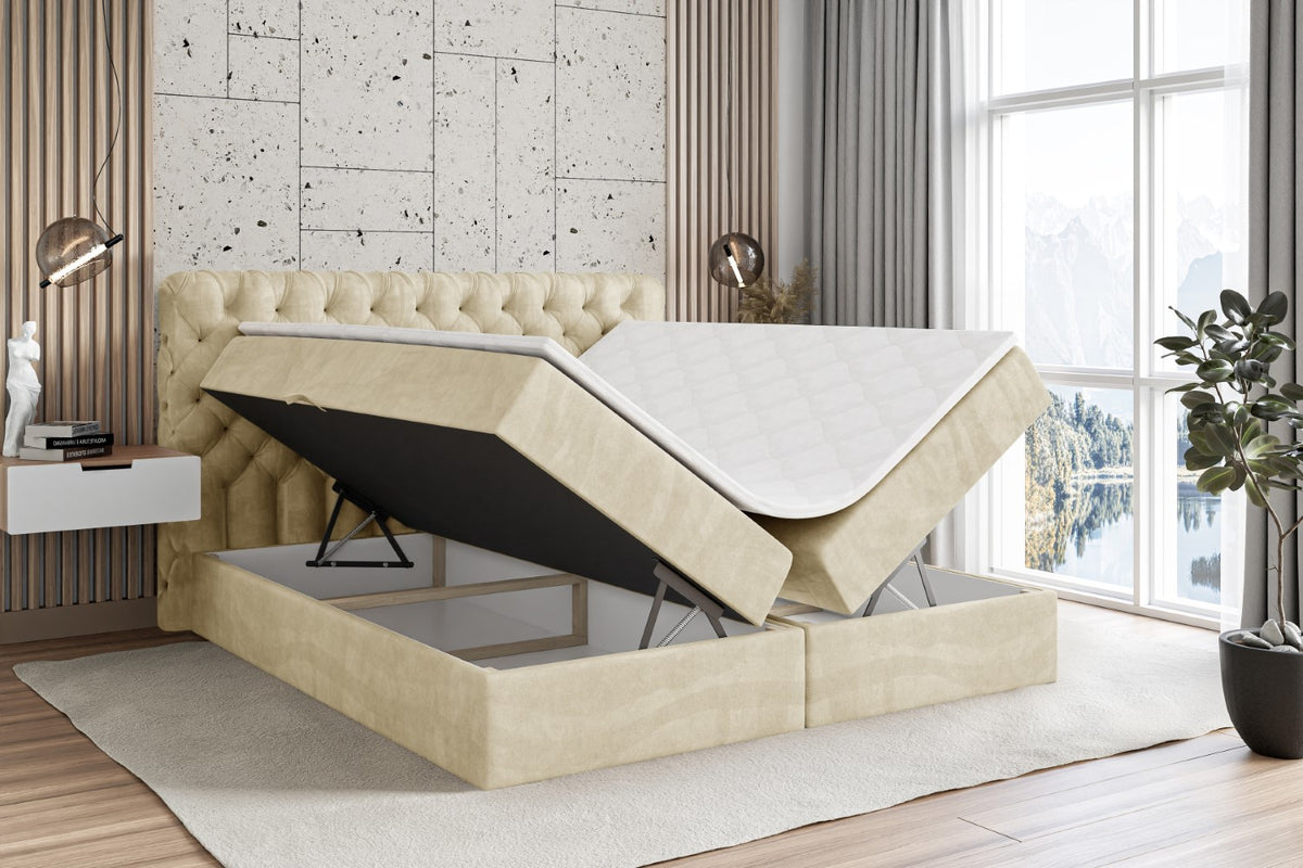 Łóżko boxspring BOXI8 welur