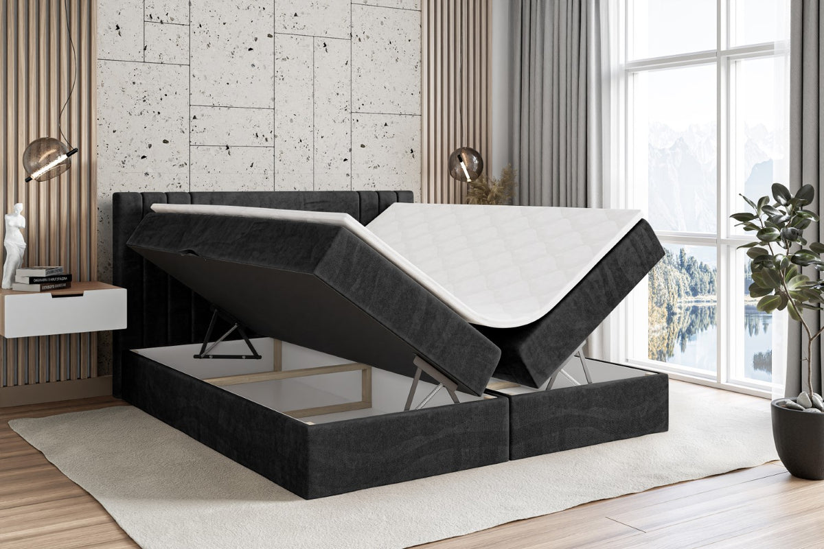 Łóżko boxspring IDRIKO welur