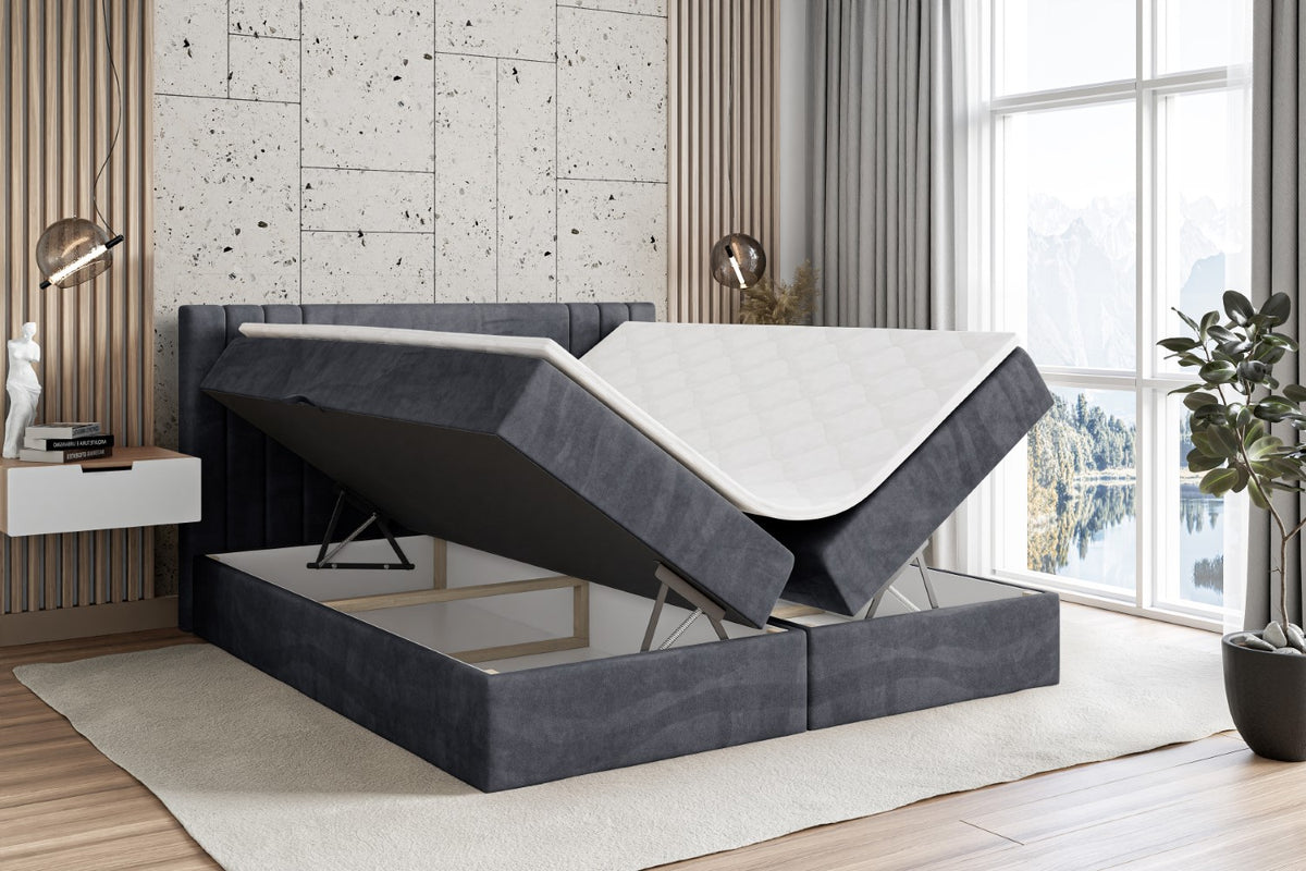 Łóżko boxspring IDRIKO welur